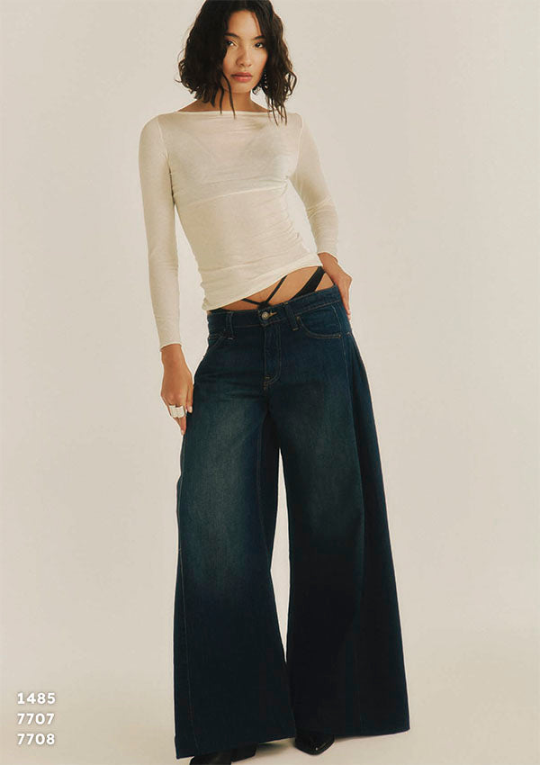 【1485】WOMAN L/SL BATEAU NECK MODAL/CASHMERE/EA【Oscalito】