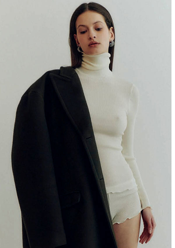 【3441】WOMAN BOXER WOOL SILK RIB【Oscalito】