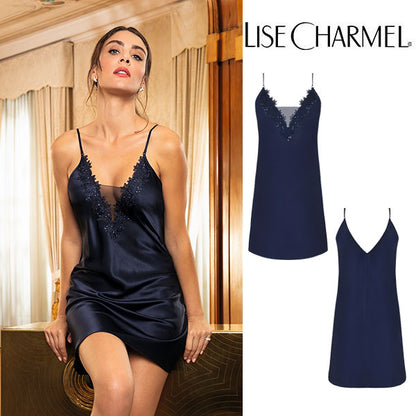 [J73bn] スリップ(スパンコール付き) シルクサテン 品番ALJ1473 【LISE CHARMEL】【リズシャルメル】