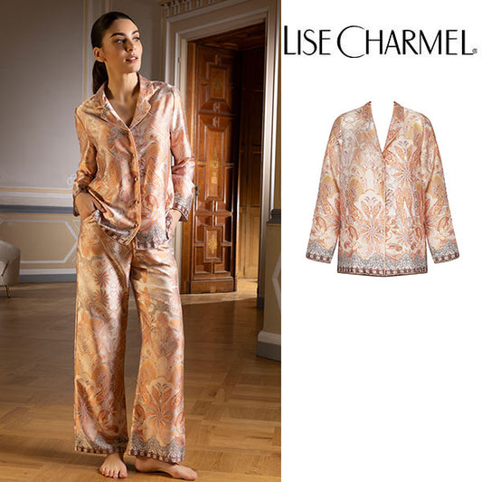 [M20cp] 長袖シャツ パジャマジャケット ポリエステルツイル 品番ALM3420 【LISE CHARMEL】【リズシャルメル】