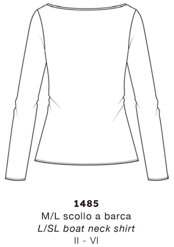 【1485】WOMAN L/SL BATEAU NECK MODAL/CASHMERE/EA【Oscalito】