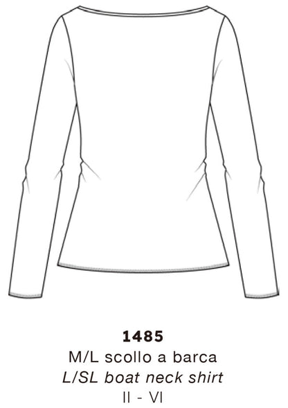 【1485】WOMAN L/SL BATEAU NECK MODAL/CASHMERE/EA【Oscalito】