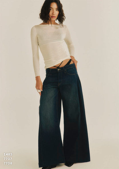 【1485】WOMAN L/SL BATEAU NECK MODAL/CASHMERE/EA【Oscalito】