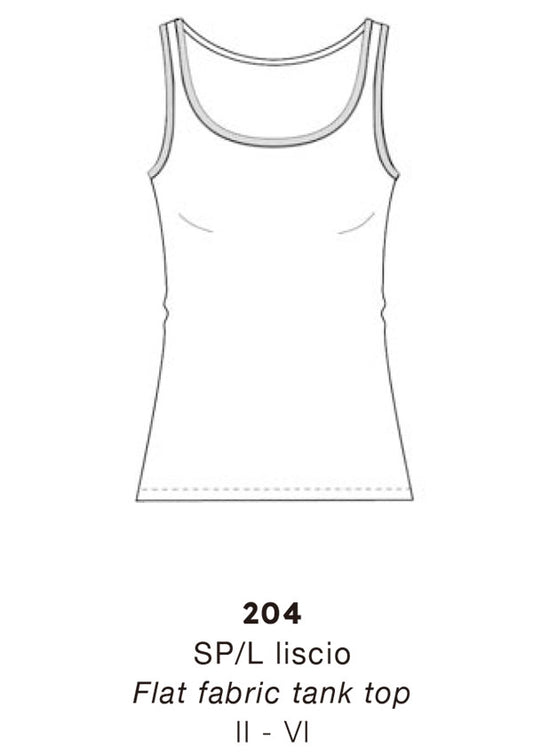 【204】WOMAN FLAT TANK TOP ELASTIC GAUZE WOOL/SILK【Oscalito】