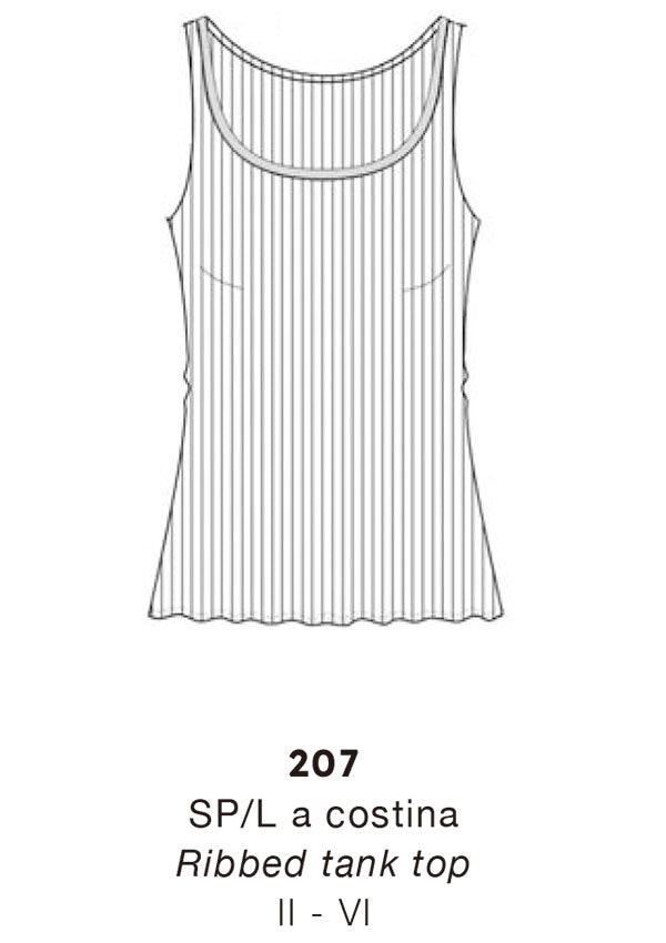 【207】WOMAN RIBBED TANK TOP ELASTIC GAUZE WOOL/SILK【Oscalito】