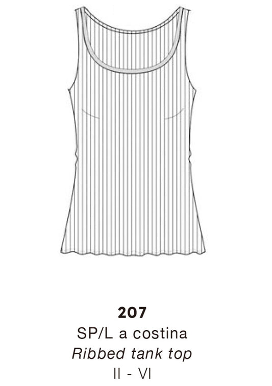 【207】WOMAN RIBBED TANK TOP ELASTIC GAUZE WOOL/SILK【Oscalito】