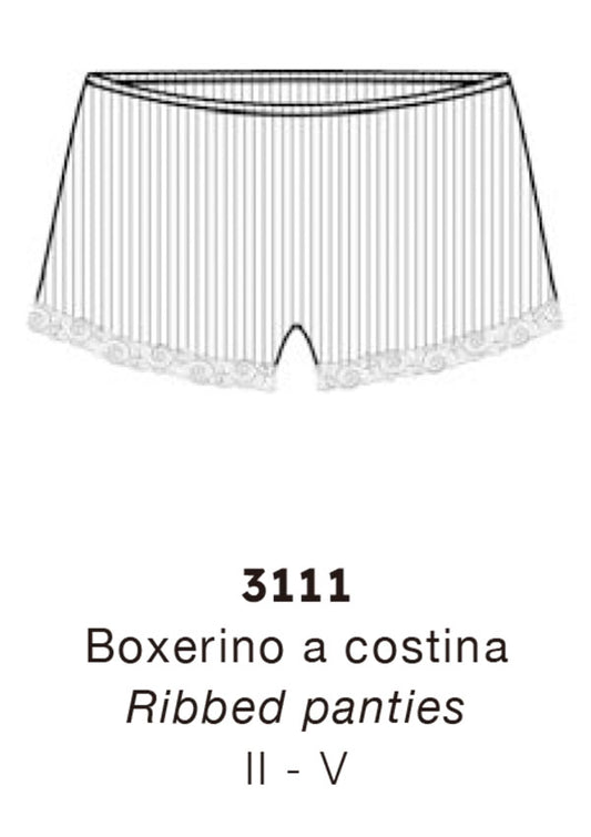 【3111】WOMAN BRIEFS COTTON LISLE RIB LEAVERS【Oscalito】