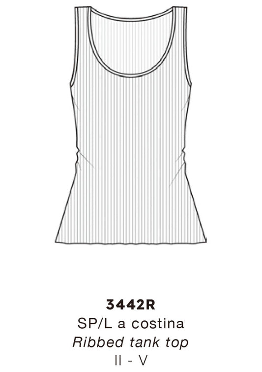 【3442R  】WOMAN TANK TOP WOOL SILK RIB【Oscalito】
