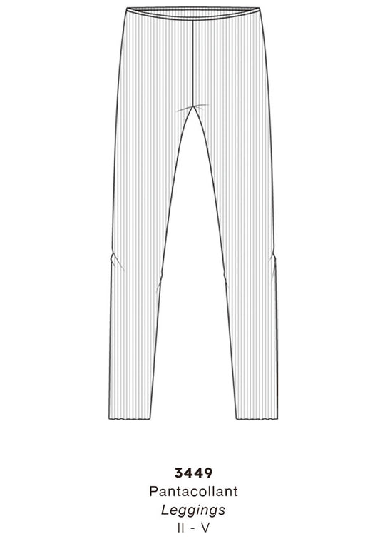 【3449】WOMAN LEGGINGS WOOL SILK RIB【Oscalito】