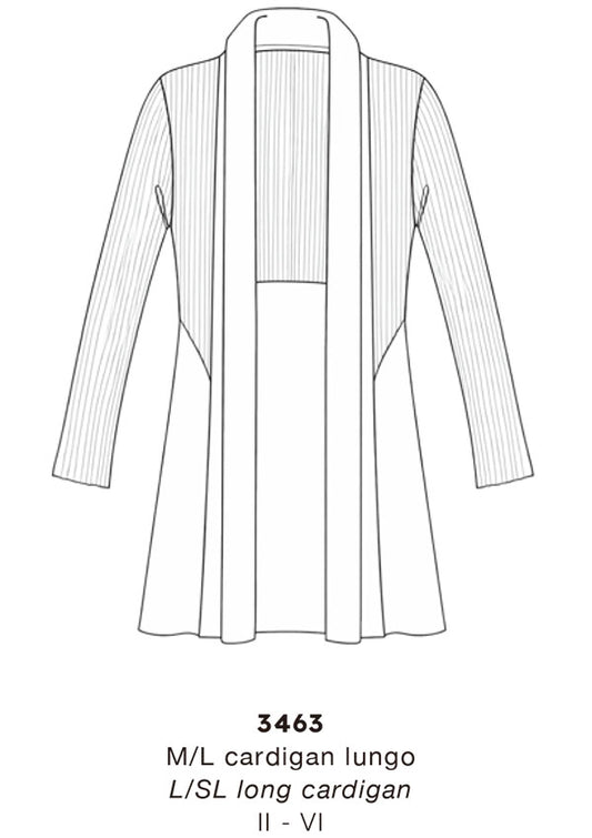 【3463】W L/SL CARDIGAN WOOL/SILK RIB/FLAT【Oscalito】
