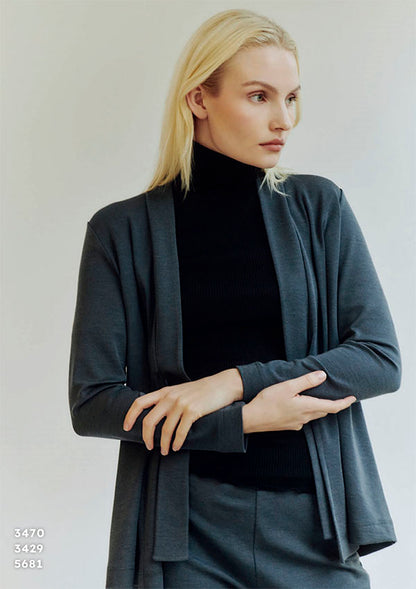 【3470】WOMAN L/SL FLAT CARDIGAN WOOL/SILK【Oscalito】