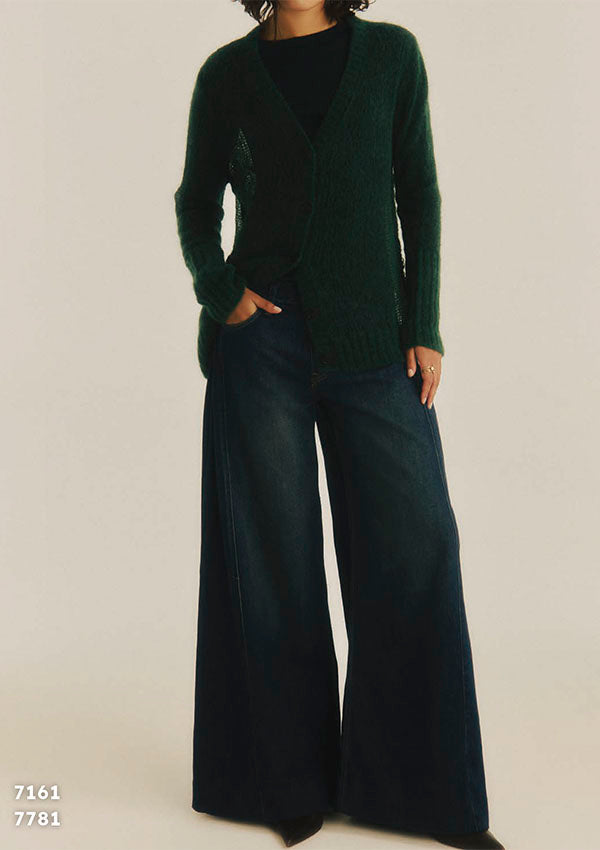 【7161】WOMAN L/SL ROUNDNECK RIBBED SHIRT COTTON 【Oscalito】
