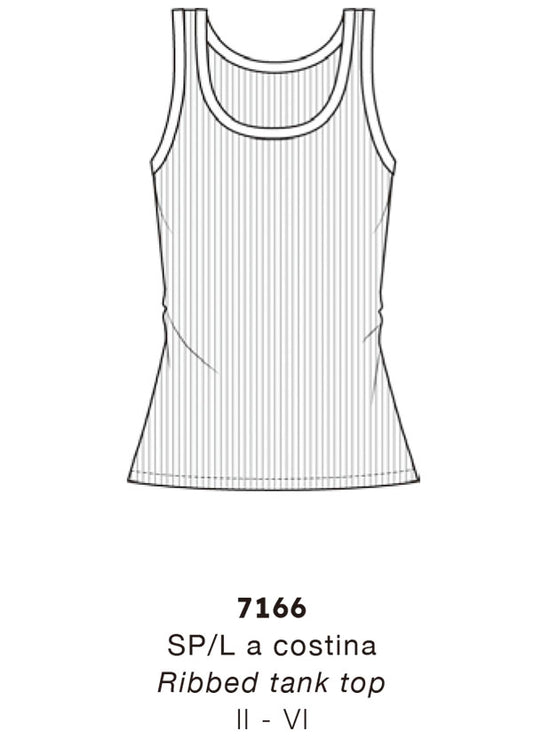 【7166】WOMAN RIBBED TANK TOP COTTON 【Oscalito】
