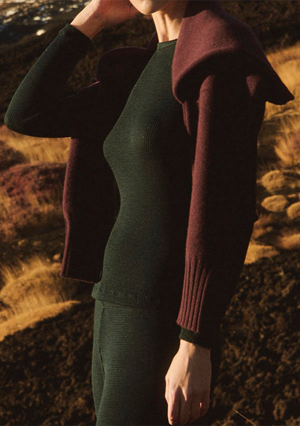 【7671】WOMAN L/SL MOCK NECK SHIRT WOOL 【Oscalito】