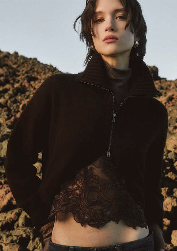 【7679】D CARDIGAN LANA CON ZIP 【Oscalito】