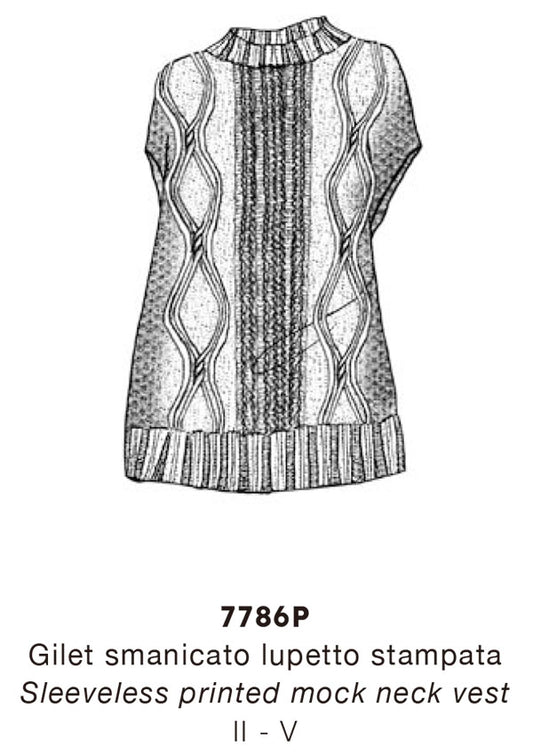 【7786P】D LUPETTO S/M ALPACA E LANA STAMPATA【Oscalito】