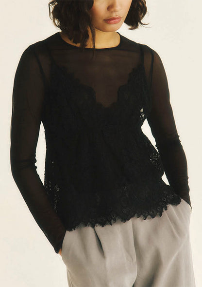 【7839】WOMAN L/SL TULLE SHIRT 【Oscalito】