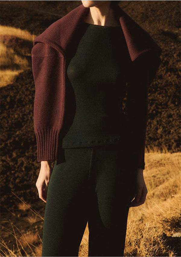 【7850】WOMAN L/SL SHIRT WOOL/SILK WAFFLE 【Oscalito】