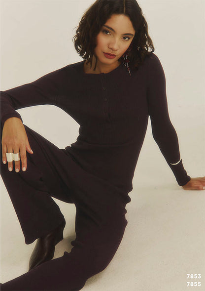 【7855】WOMAN WIDE-LEG TROUSERS WOOL/SILK WAFFLE 【Oscalito】