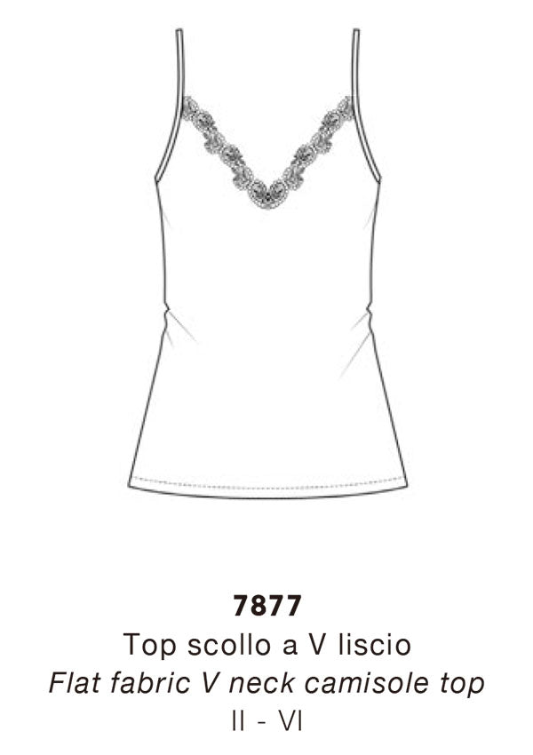 【7877】D TOP LA/SE LISCIO "V" BANDINA MACRAME'【Oscalito】