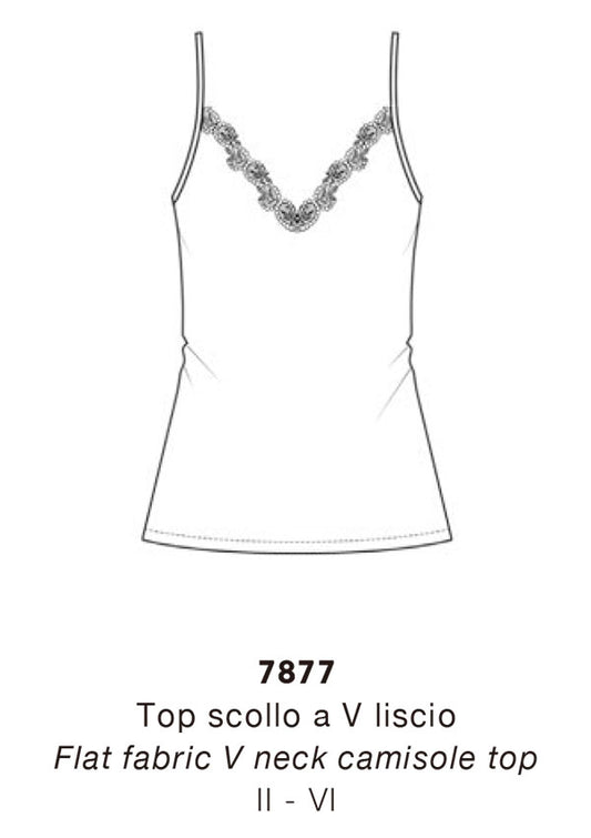 【7877】D TOP LA/SE LISCIO "V" BANDINA MACRAME'【Oscalito】