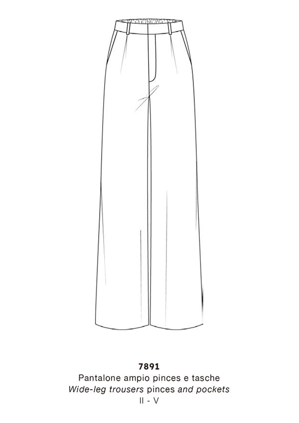 【7891】D PANTALONE VISCOSA AMPIOCON PINCES E TASCHE【Oscalito】