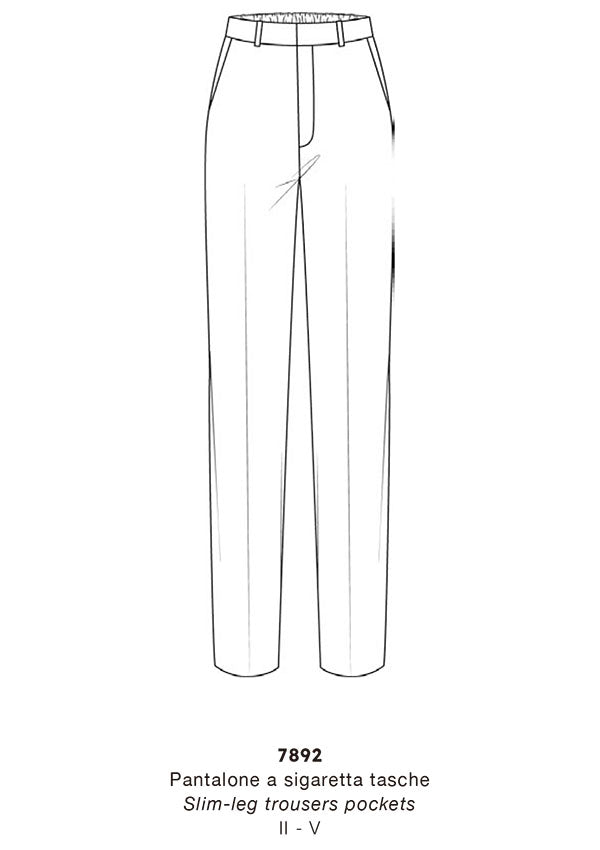 【7892】D PANTALONE VISCOSA A SIGARETTACON TASCHE【Oscalito】
