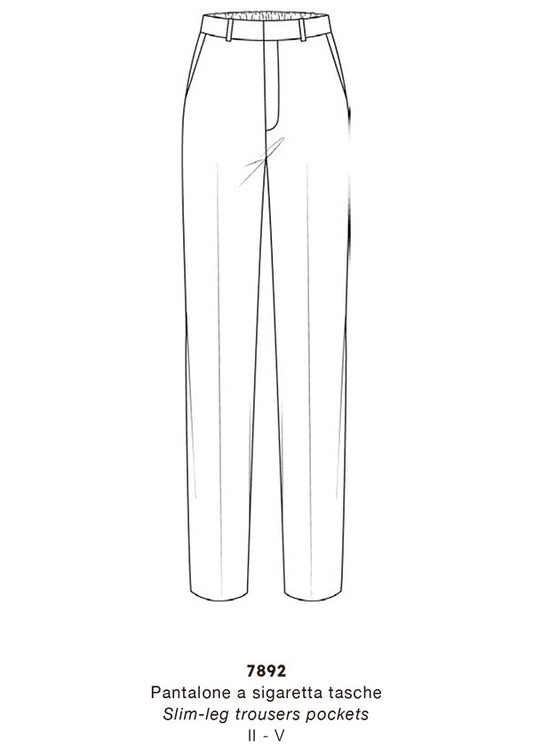 【7892】D PANTALONE VISCOSA A SIGARETTACON TASCHE【Oscalito】