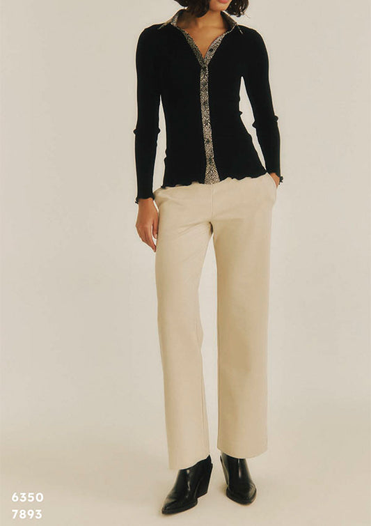 【7893】D PANTALONE VISCOSA AMPIOCON TASCHE【Oscalito】