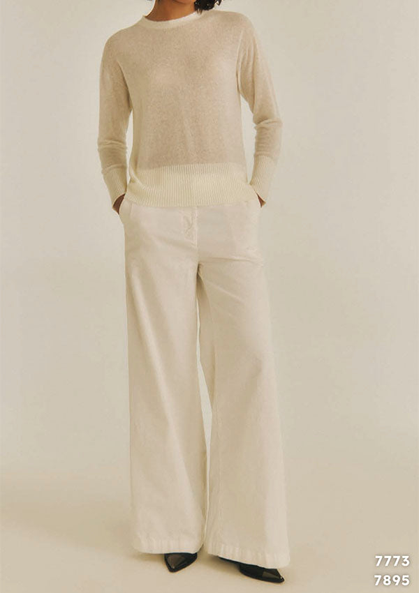 【7895】D PANTALONE VELLUTO AMPIOCON TASCHE【Oscalito】
